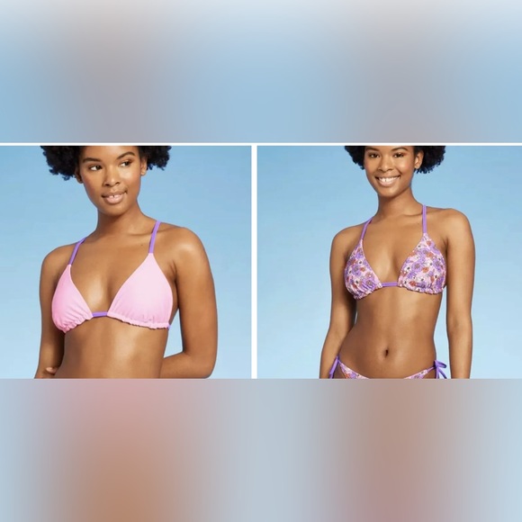Wild fable Pink & Purple Floral Reversible Patch Bikini Top Available in… - Picture 1 of 12